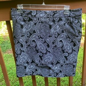 The Limited black and white paisley skirt